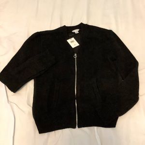 Calvin Klein NWT Black Bomber Sweater S/P